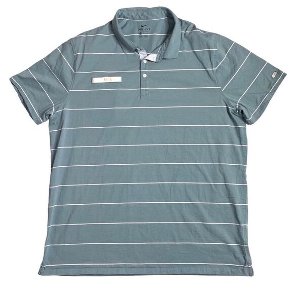 Nike Dri Fit Polo Short Sleeve Mens XXL Shirt Golf Front Pocket Gray - Picture 1 of 7